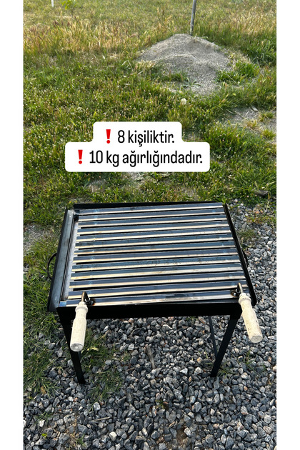 İklim 12 Kg Demir 40x50 Oluklu Köfteci Izgaralı Mangal Geçmeli