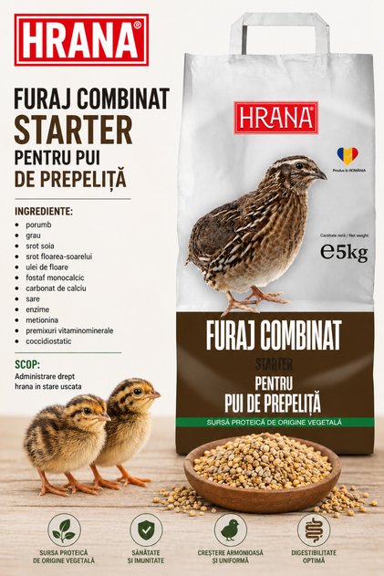 Furaj Combinat pentru Pui Prepelite Starter