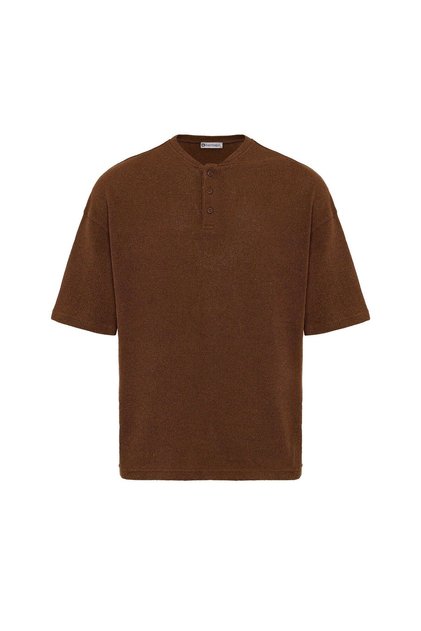 Basic Oversize Button Collar T-Shirt