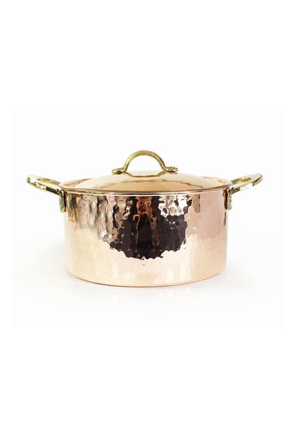 Anatolian Hand-Engraved Copper Karnıyarık Pot
