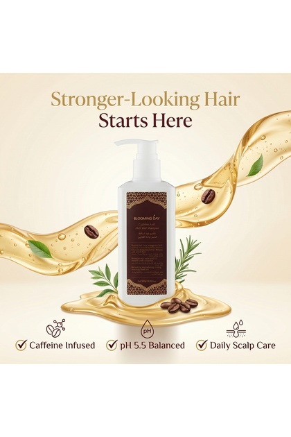 Caffeine Anti Hair Fall Shampoo 300g – Anti-Dandruff, pH 5.5 Scalp Care Shampoo for Stronger, Softer & Healthier Looking Hair