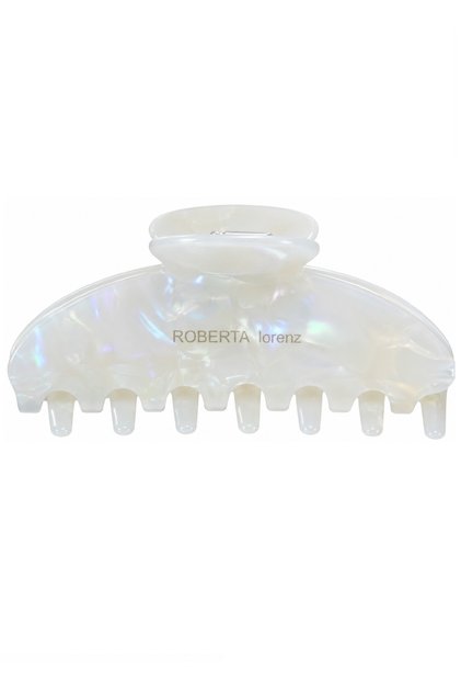 Written High Quality Hologram White Acetate Latch Buckle / 10 cm