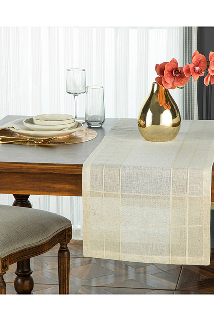 Luxe Keten Runner Bej