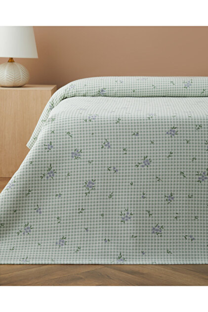 English Home Floral Breeze Baskılı Pamuklu Çift Kişilik Pike