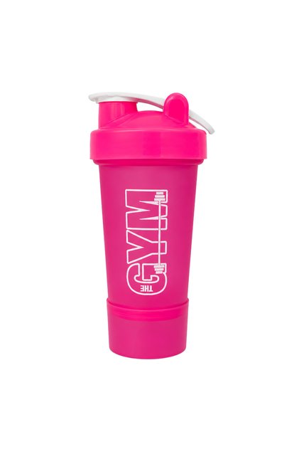 Gym Smart Shaker 550 ML Ölçekli ve Sızdırmaz Kapaklı Saklama Hazneli Protein Shaker (Pembe)