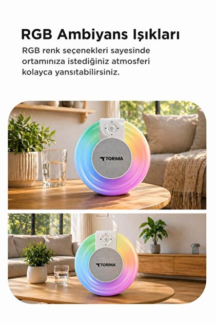 Torima Bluetooth Hoparlör Rgb Işıklı Kablosuz Speaker D65 Beyaz