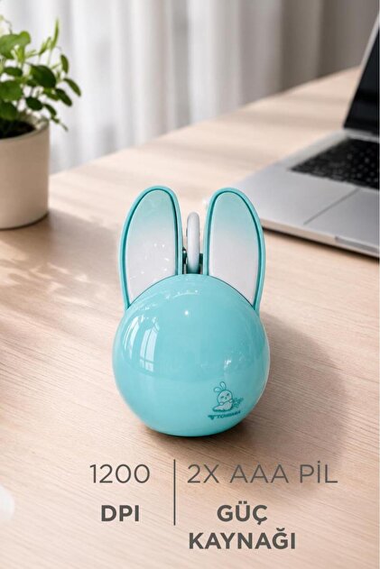 Torima Kablosuz Tavşan Kulaklı Sessiz Mouse 1200 DPI Optik