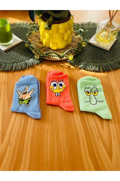 3-Pack of Fun College Socks with Cartoon Patterns