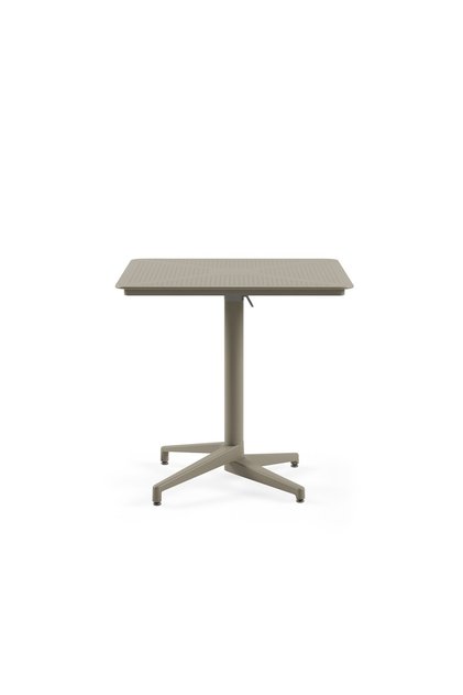 Moon Polipropilen Katlanır Masa 70X70 cm Vizon - Bahçe, Balkon, Kafe, Restoran İçin, İç ve Dış Mekan