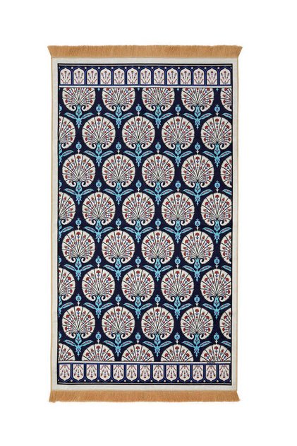 Navy Blue Velvet Rug Prayer Rug