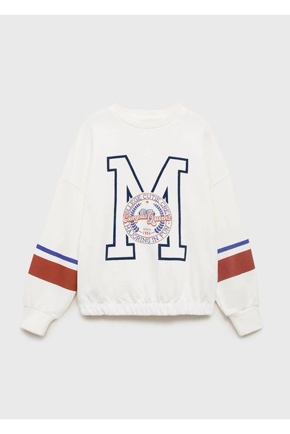 Desenli pamuklu sweatshirt