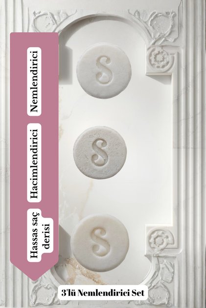 3-Piece Basic Care Solid Shampoo Set/Moisturizing-Sensitive Scalp-Volume Boosting
