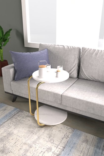 Emr Çok Amaçlı Tekerlekli Gold Ayak C Sehpa