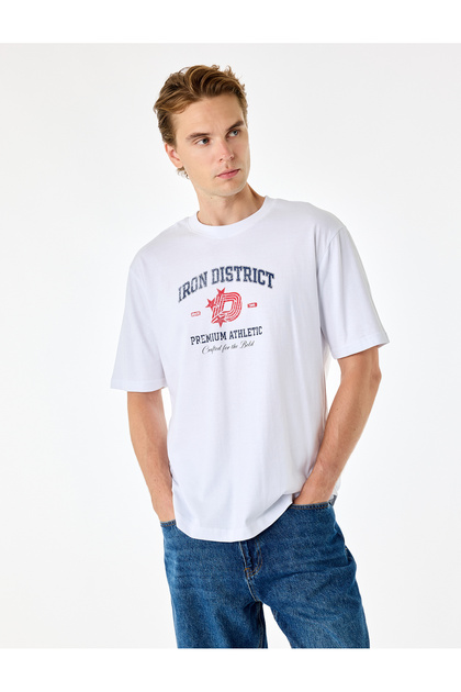Cotton Short Sleeve Crew Neck Oversize Printed T-Shirt