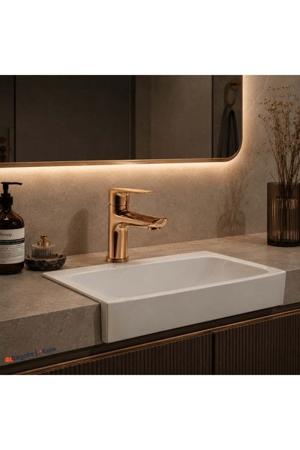 Tandem H12 Rose Gold Lavabo Bataryası