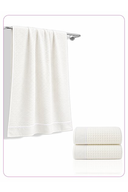 2 Pcs Bath Towel 70x140 cm – 310 GSM Waffle Microfiber, Soft, Absorbent & Quick Dry Towel