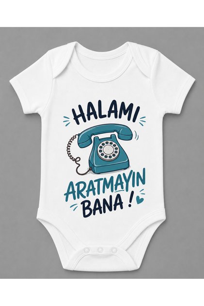 Organic 100% Cotton Don't Make My Aunt Look For Me Printed Baby Bodysuit with Snap Fasteners 5880-HALA