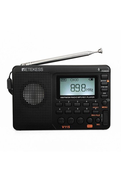 V115 RETEKESS V115 Radio FM AM SW Portable Radios Rechargeable Radio Batteries Multiple Bands USB Re