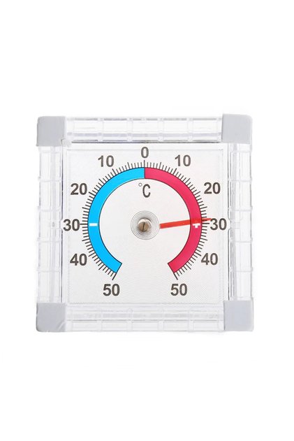 White No Battery Dial Thermometer Indoor Outdoor Window Wall Mount -50C to 50C Temperature Gauge Gif