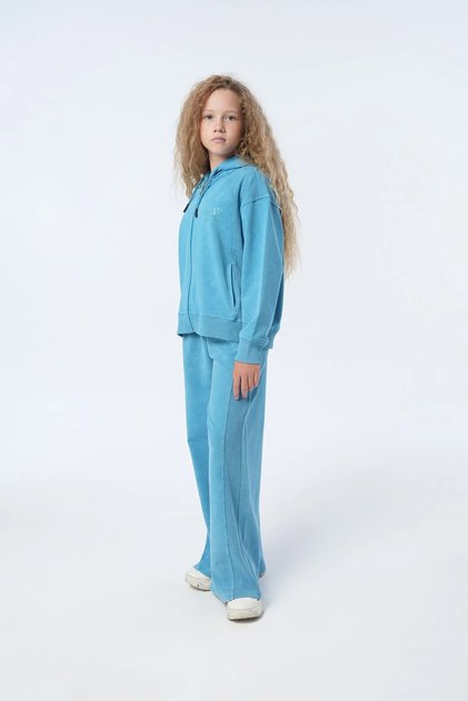 9-15 Years Old Aqua Crystal Girl's Suit-Blue