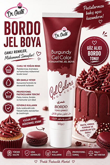 DR.GUSTO 50 GR JEL BOYA TÜP BORDO