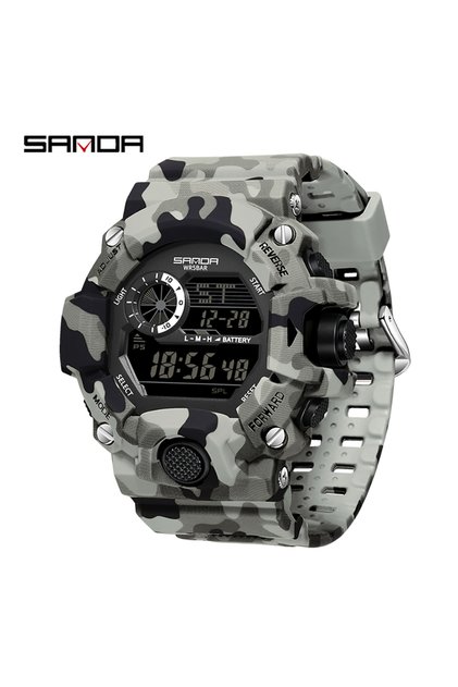 Gery Black Fashion SANDA 2183 Men's Camouflage Military Multi Functional Waterproof Day Night Light