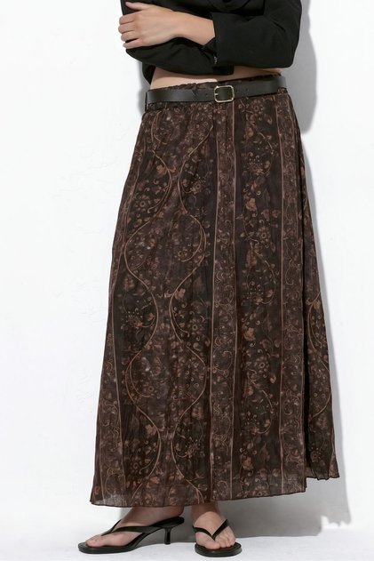 Bdart High Waist Paisley Patterned Midi A-Line Skirt