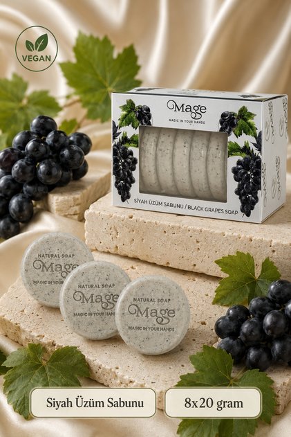 Mage Natural Black Grape Soap Set of 8 20 Grams X 8 Pieces in a Gift Box in One Box