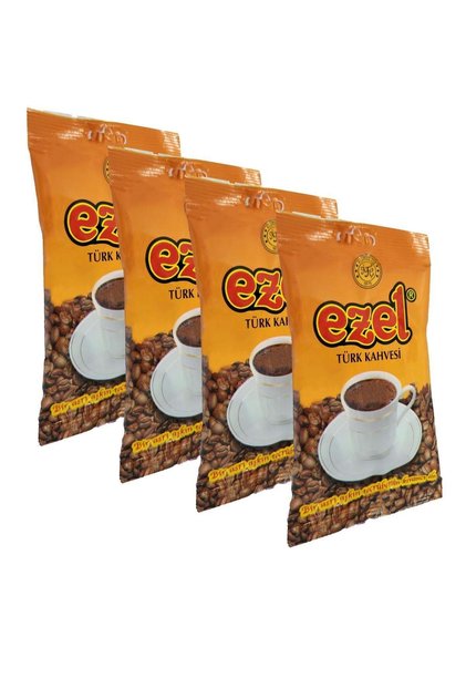 Ezel Türk Kahvesi Orta Kavrulmuş - Taze Öğütülmüş – 4 x 100gr Set