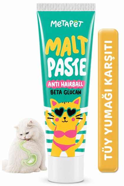 Tüy Yumağı Önleyici Malt Macunu, Kediler için Anti-Hairball Paste Maltı, Sindirim Problemleri