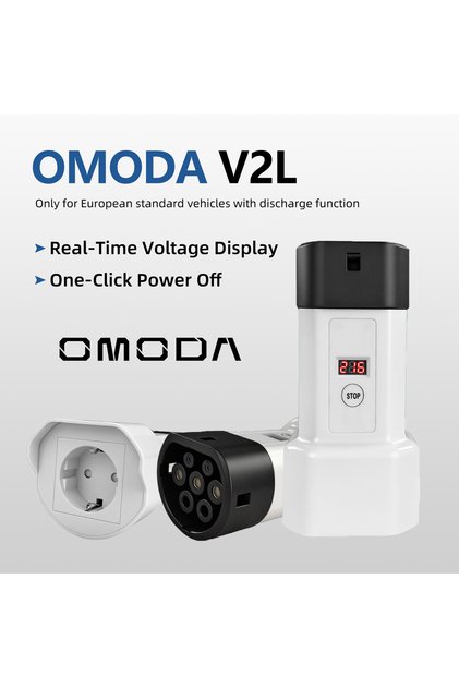 For Omoda Type 2 V2L Discharger Adapter EU Socket with for BYD Dolphin Seal Xpeng L03 Geely EX5 Omod
