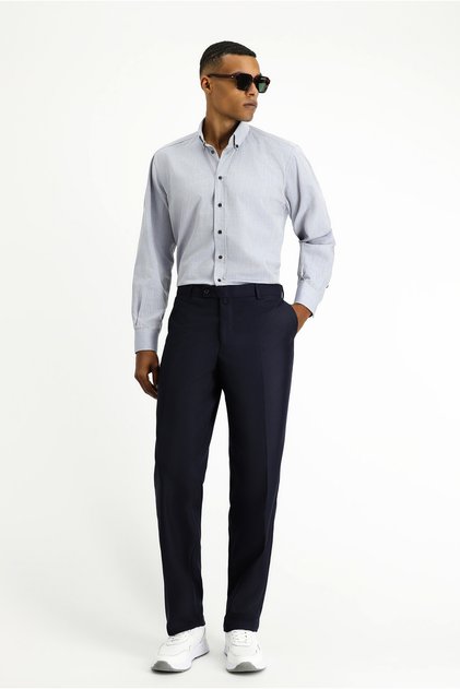 4 Drop Relaxed Fit Comfortable Cut Classic Fabric Trousers