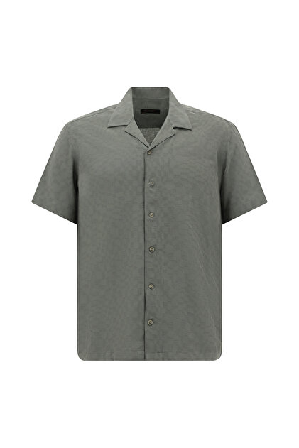 Short Sleeve Regular Fit Patterned Cotton Shirt