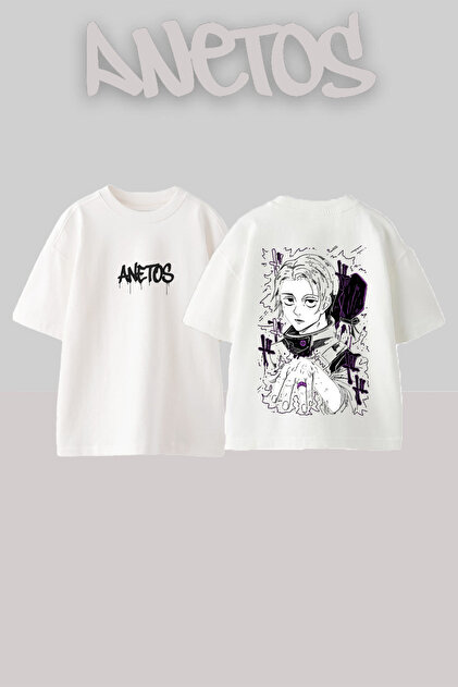 Yuta Okkostu Design Back Printed Cotton White Oversize T-Shirt