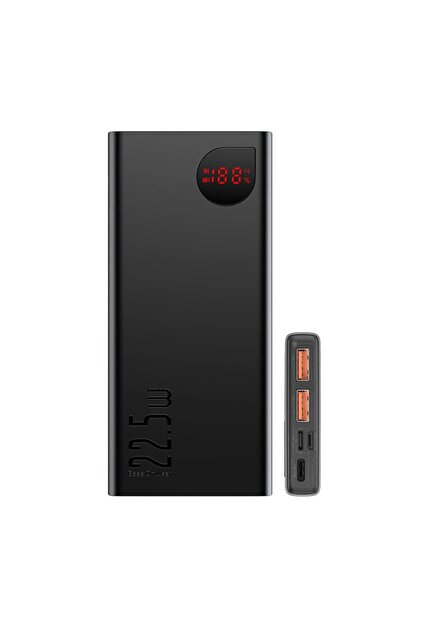 Baterie externă 2x USB, Type-C, Lightning, Micro-USB, Încărcare rapidă, 22.5W, 10000mAh Baseus, Negru