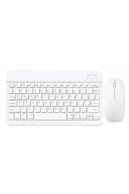 Wireless Bluetooth Keyboard and Mouse Combo – Rechargeable Slim Keyboard Kit with Multi-Device Support, Silent Click Mouse, Long Battery Life, Compact Portable Design for Laptop, PC, Tablet