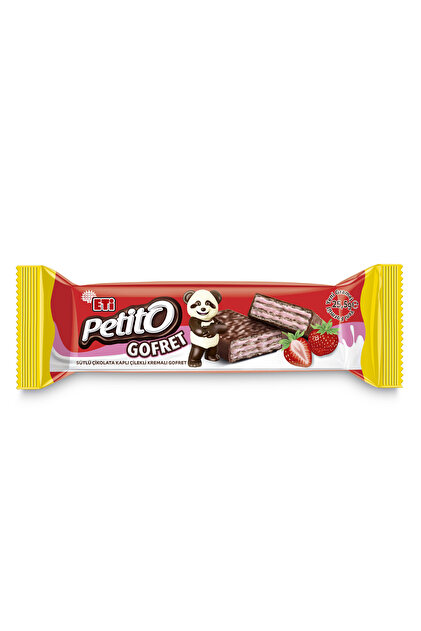 Petito Sütlü Çikolata Kaplı Çilekli Kremalı Gofret 25.5 g x 35 Adet