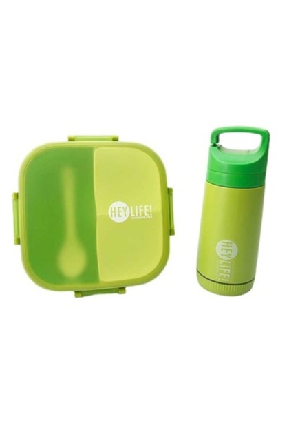Viassin Healthy Life Lunch Box with 3 Compartment and a 350ml Water Bottle - Purple Color