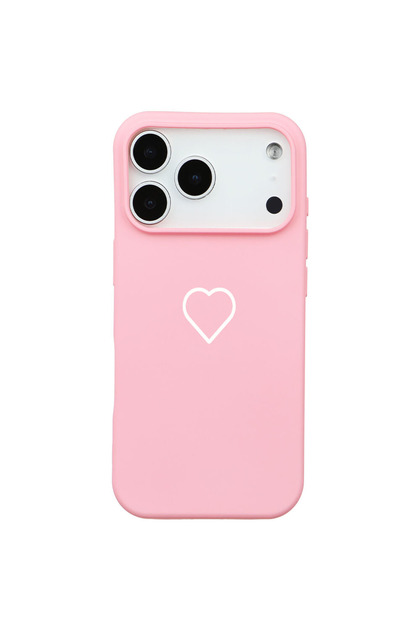 Casen iPhone 17 Pro Pembe Lansman Renkli Silikon Kiraz ve Çiçek
