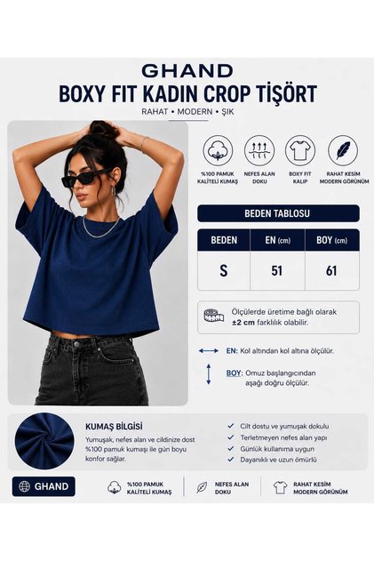 Women's Premium Boxy Fit Crop Basic Oversize T-Shirt