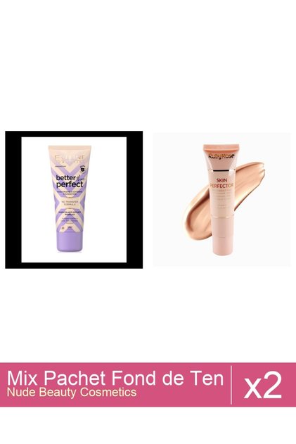 Set Mix 2 produse Fond De Ten: Eveline Better the Perfet, 01, ( ivory), 30 ml, Fond de ten Skin...