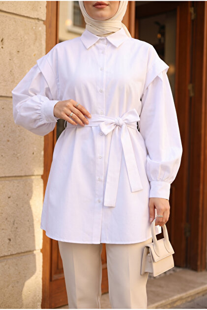 Women's Oversize Poplin Shirt with Versatile Use