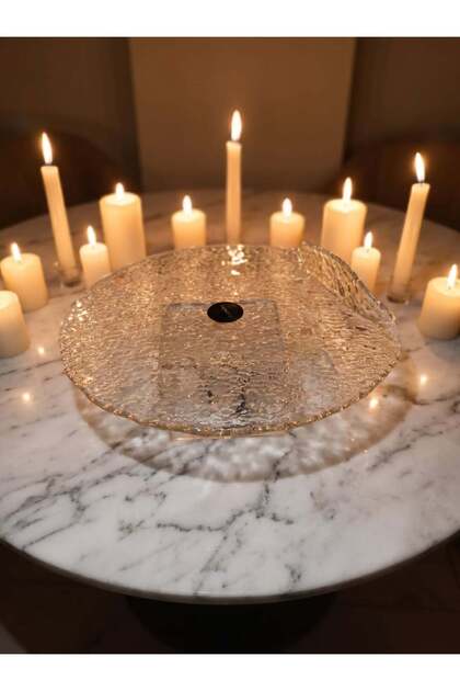 Service Plate Hammered Clear 28 cm