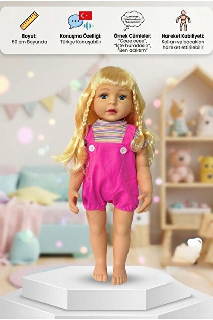 Tıfıl Toys Aylin Türkçe Konuşan Kafası Kolları ve Bacakları Et