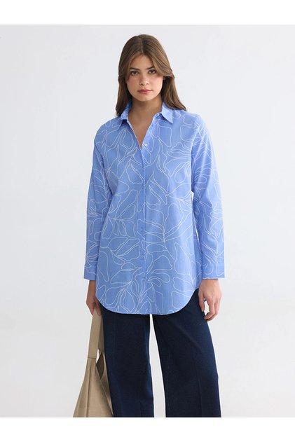 Lcw Everyday Purple Patterned Women's Shirt Tunic