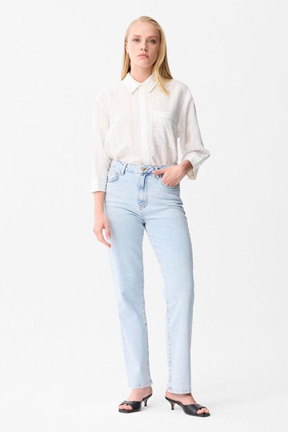 Boru Paça Denim Cepli Pantolon