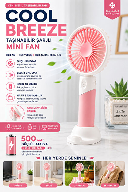 nextbuy Mini El Fanı Soğutucu Vantilatör Sessiz Pervane Güçlü