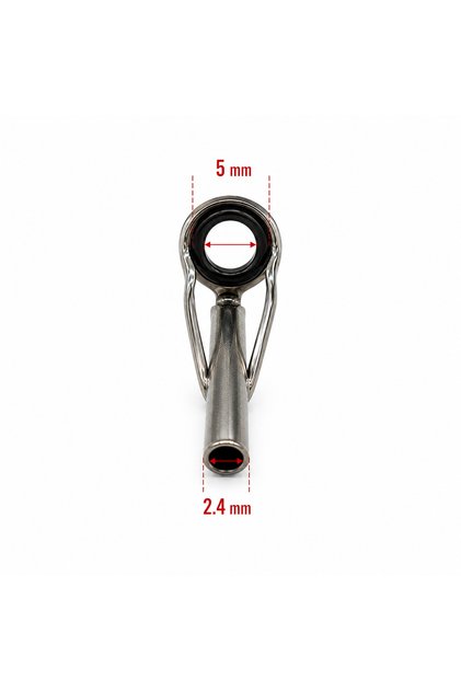 2.4 mm Uç Olta Kamışı Kılavuz Halkası – Paslanmaz Çelik Seramik İç Halkalı Kamış Kılavuzu