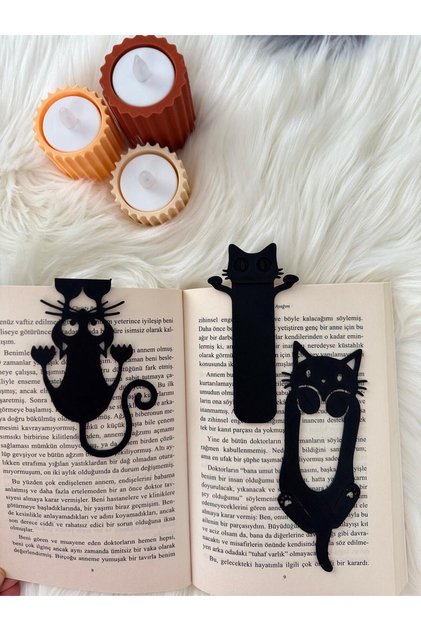 Cute Cat Figured Bookmark Set – 3-Piece Reading Bookmarks – Aesthetic Gift for Book Lovers
