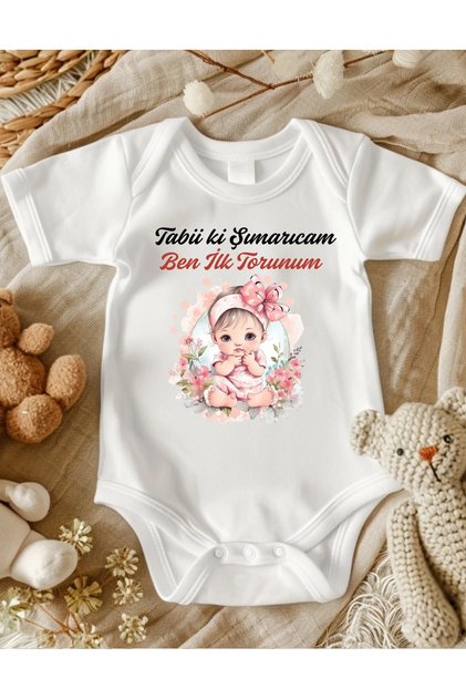 Grandmother Written Baby Bodysuit 100% Cotton 78